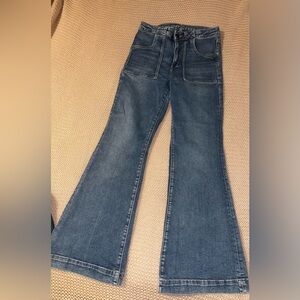 AE super high rise flare jeans